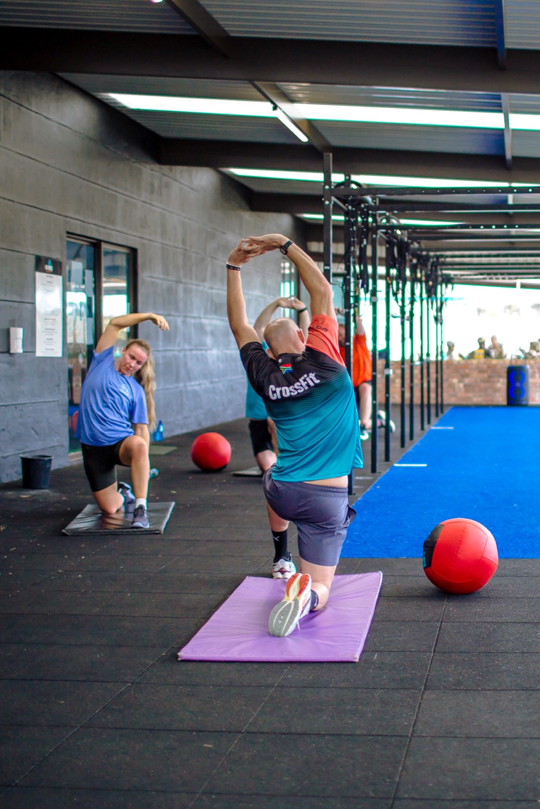 Coached mobility session at No Limits CrossFit